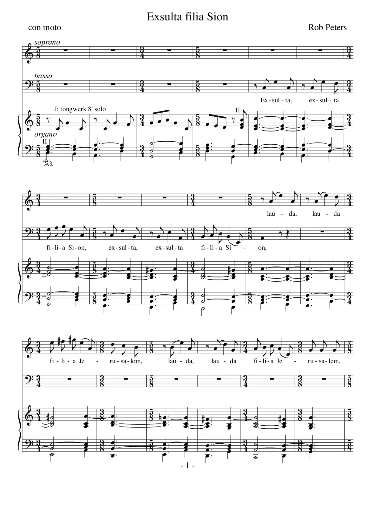 3 Pieces for Solo Voices - Page 1