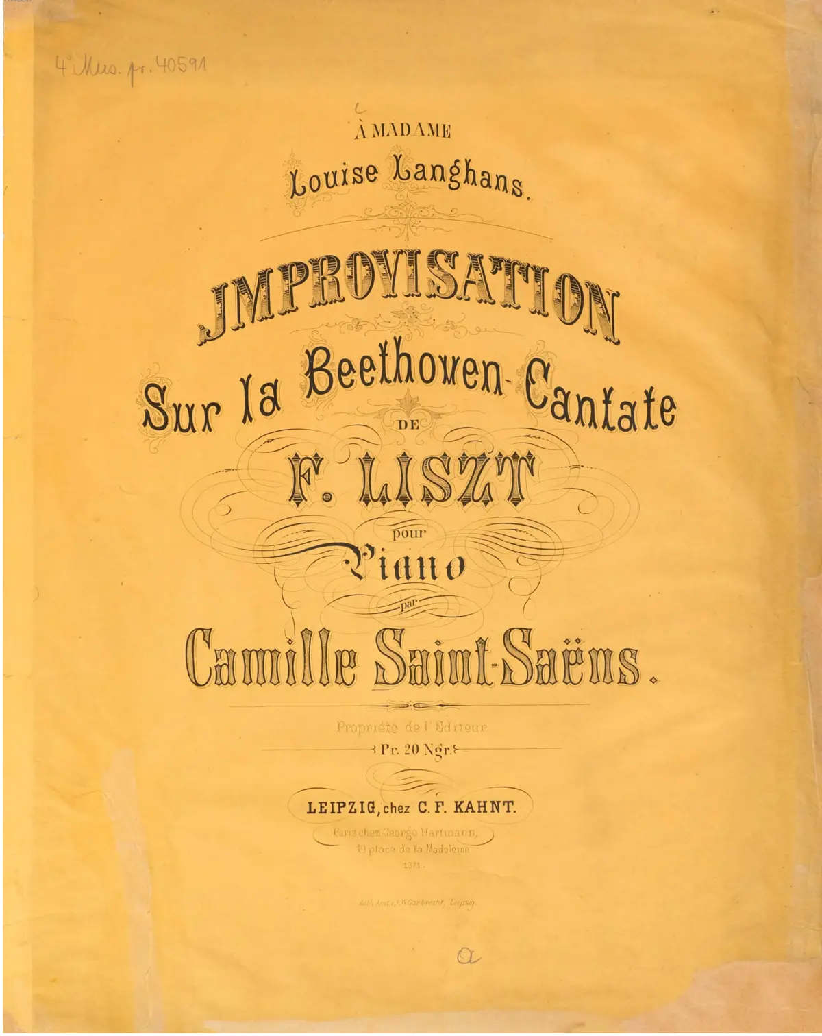Improvisation sur la Beethoven-Cantate de Liszt - Page 1