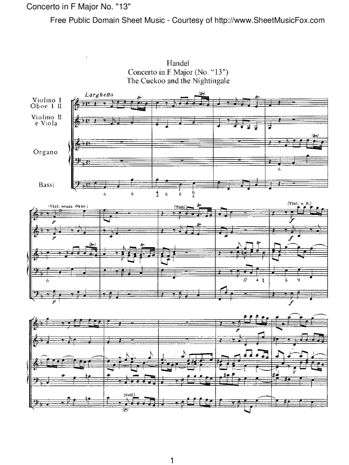 Organ Concerto in F major - Page 1