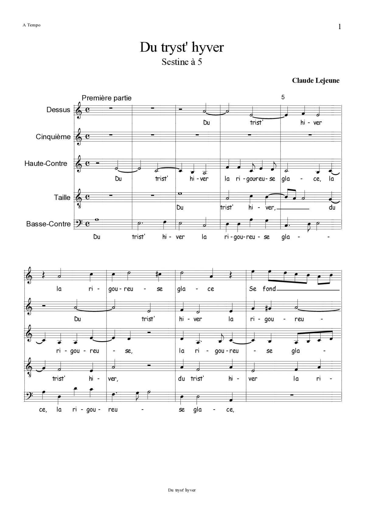Du tryst' hyver - Page 1