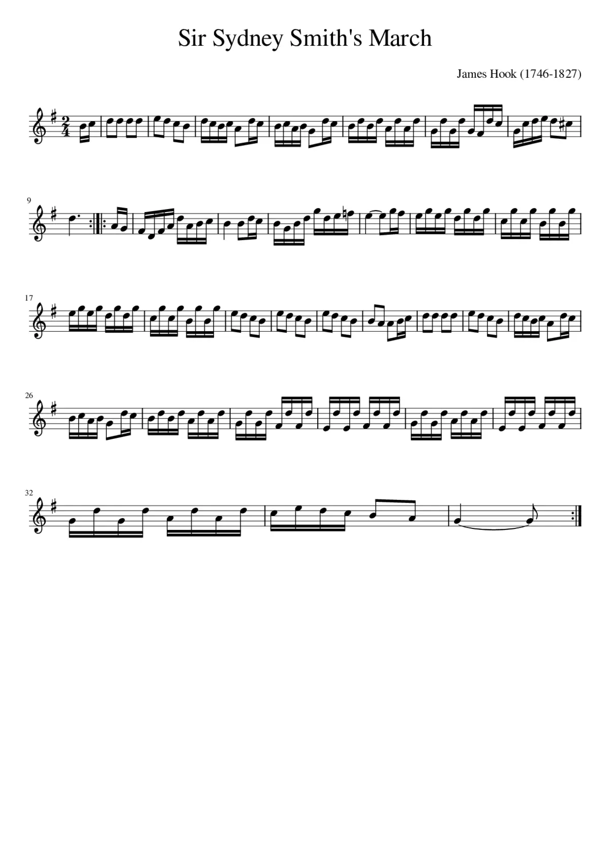 Sir Sydney Smith's March - Page 1