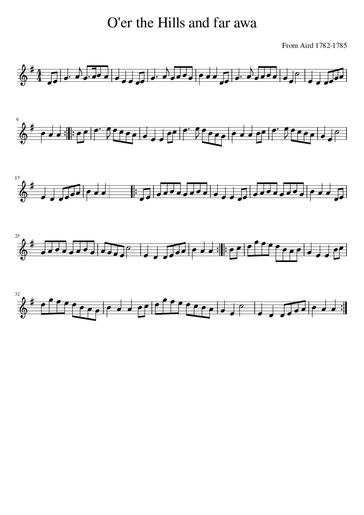 O'er the Hills and far awa - Page 1