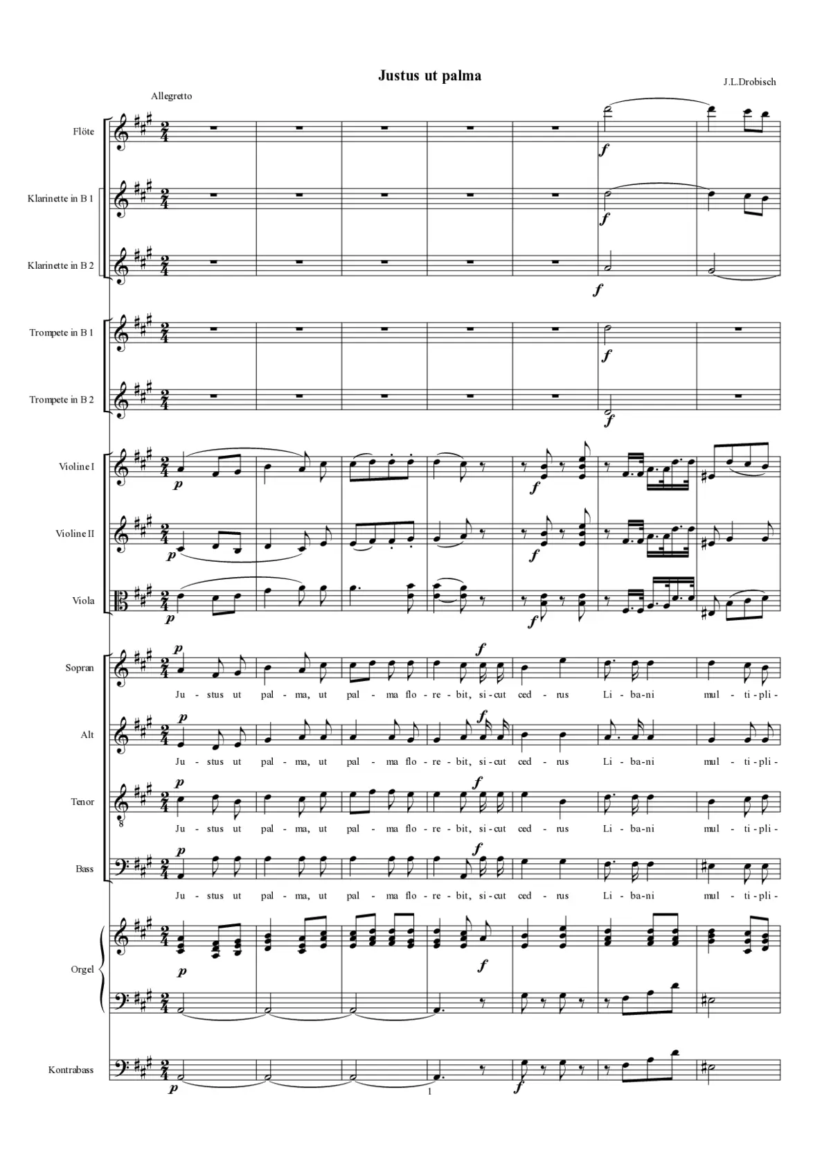 Justus ut palma (Offertorium) - Page 1