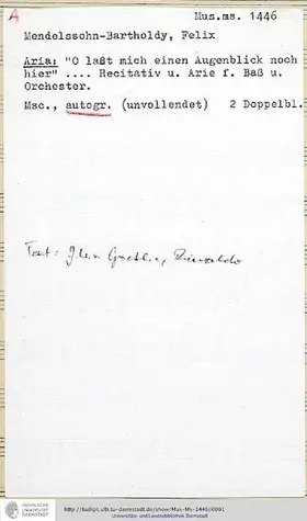 O lasst mich einen Augenblick noch hier