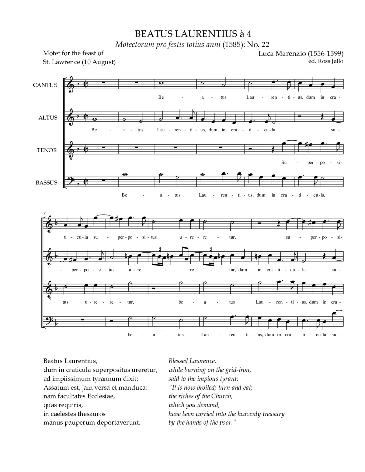 Beatus Laurentius - Page 1
