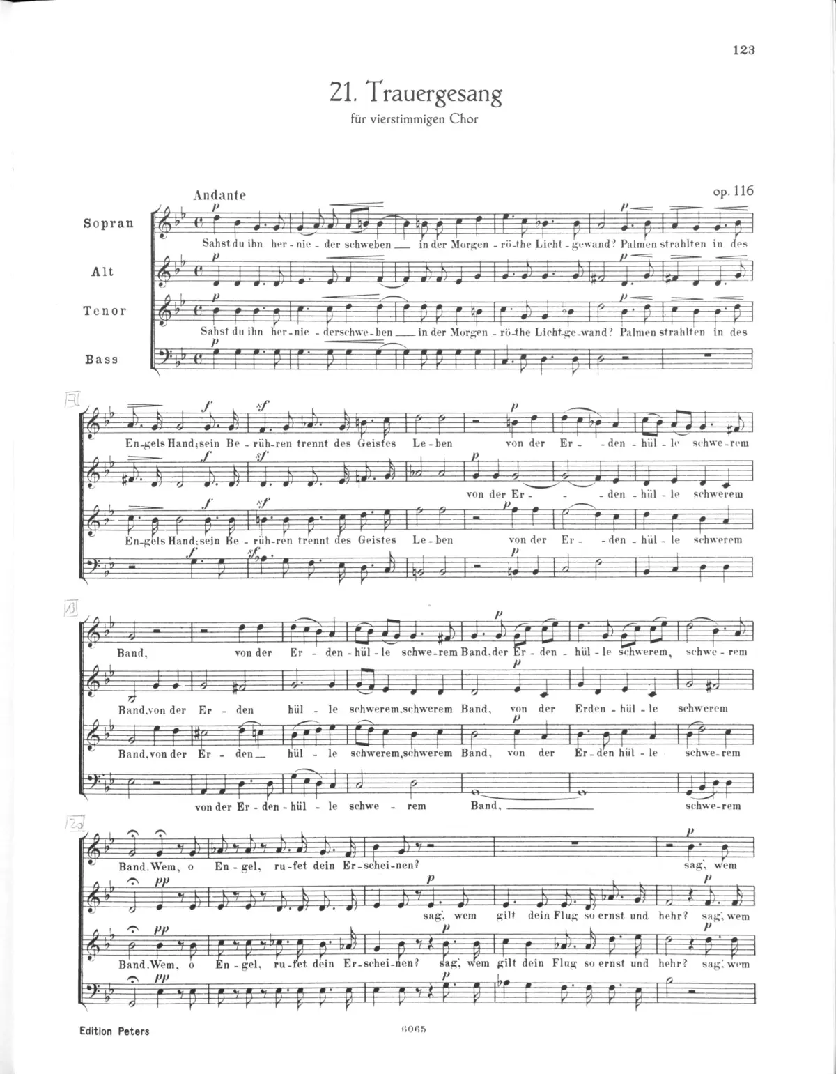 Trauergesang, Op.116 - Page 1