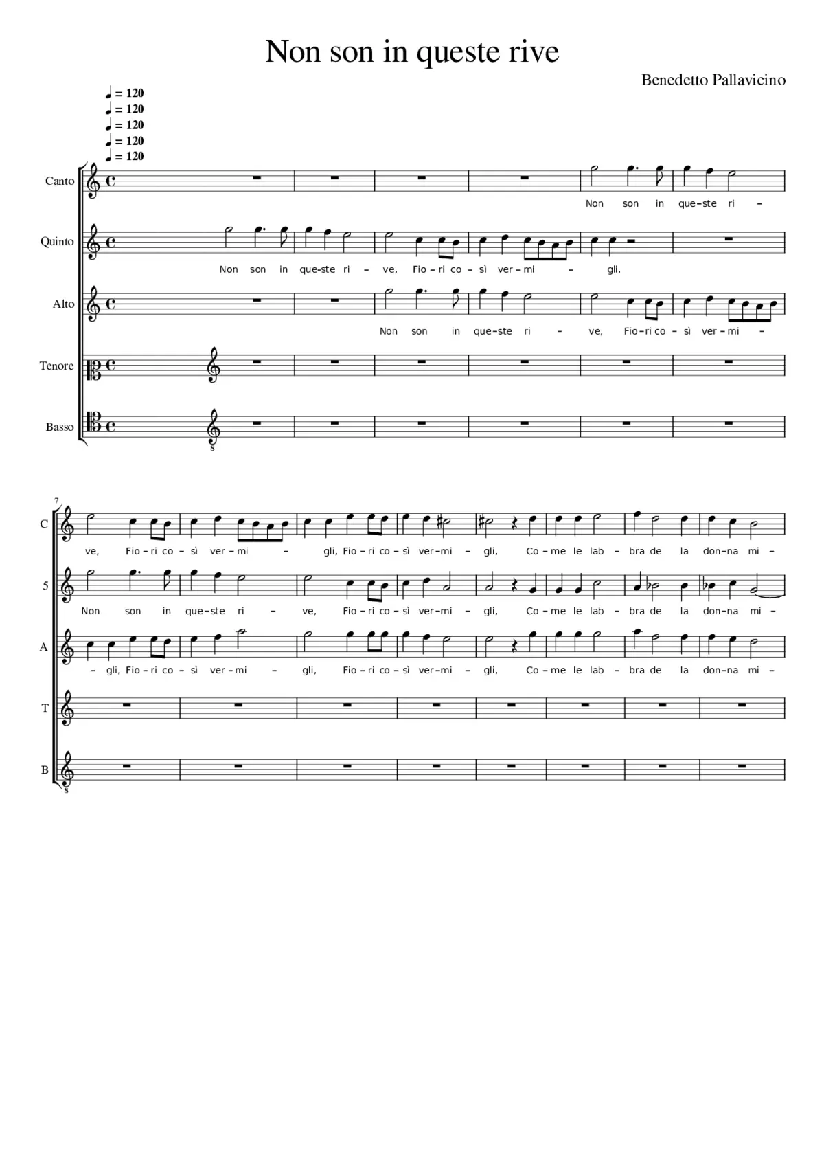 Non son in queste rive - Page 1