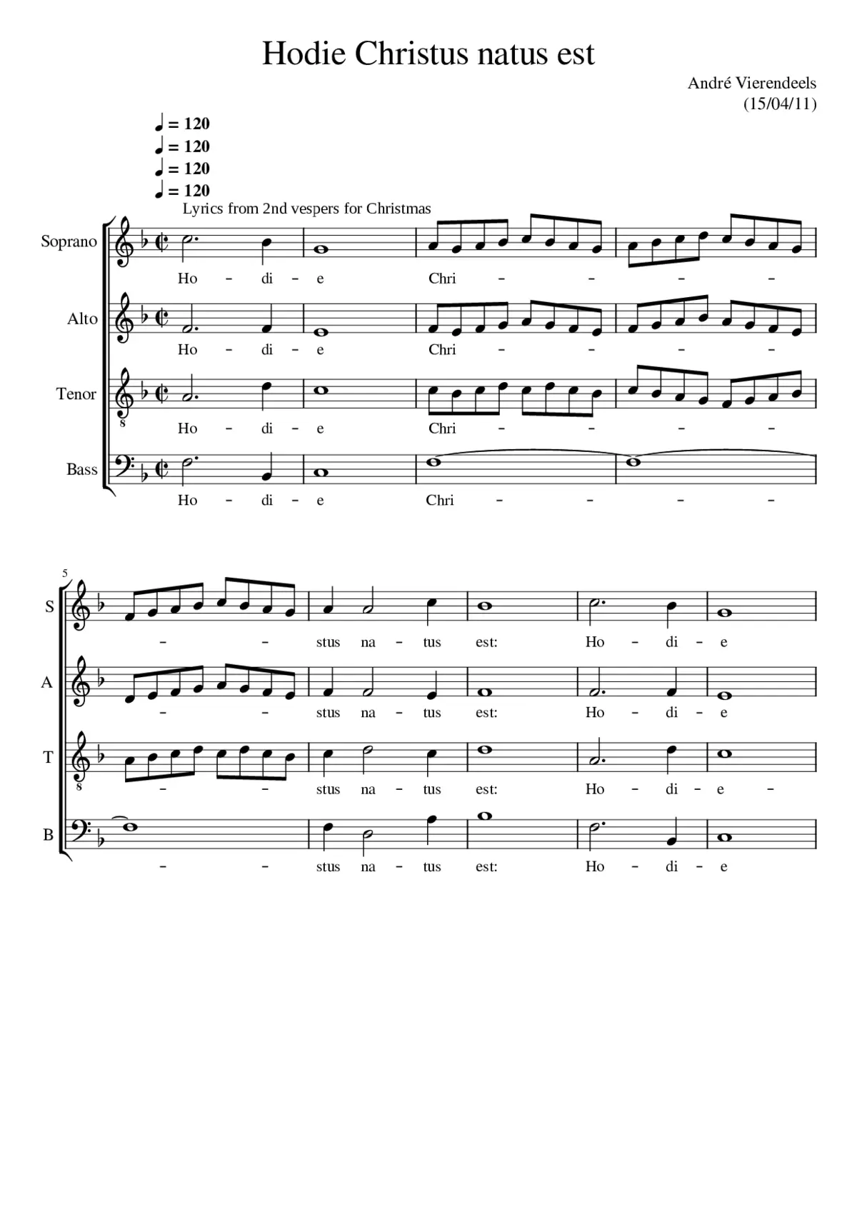 Hodie Christus natus est - Page 1