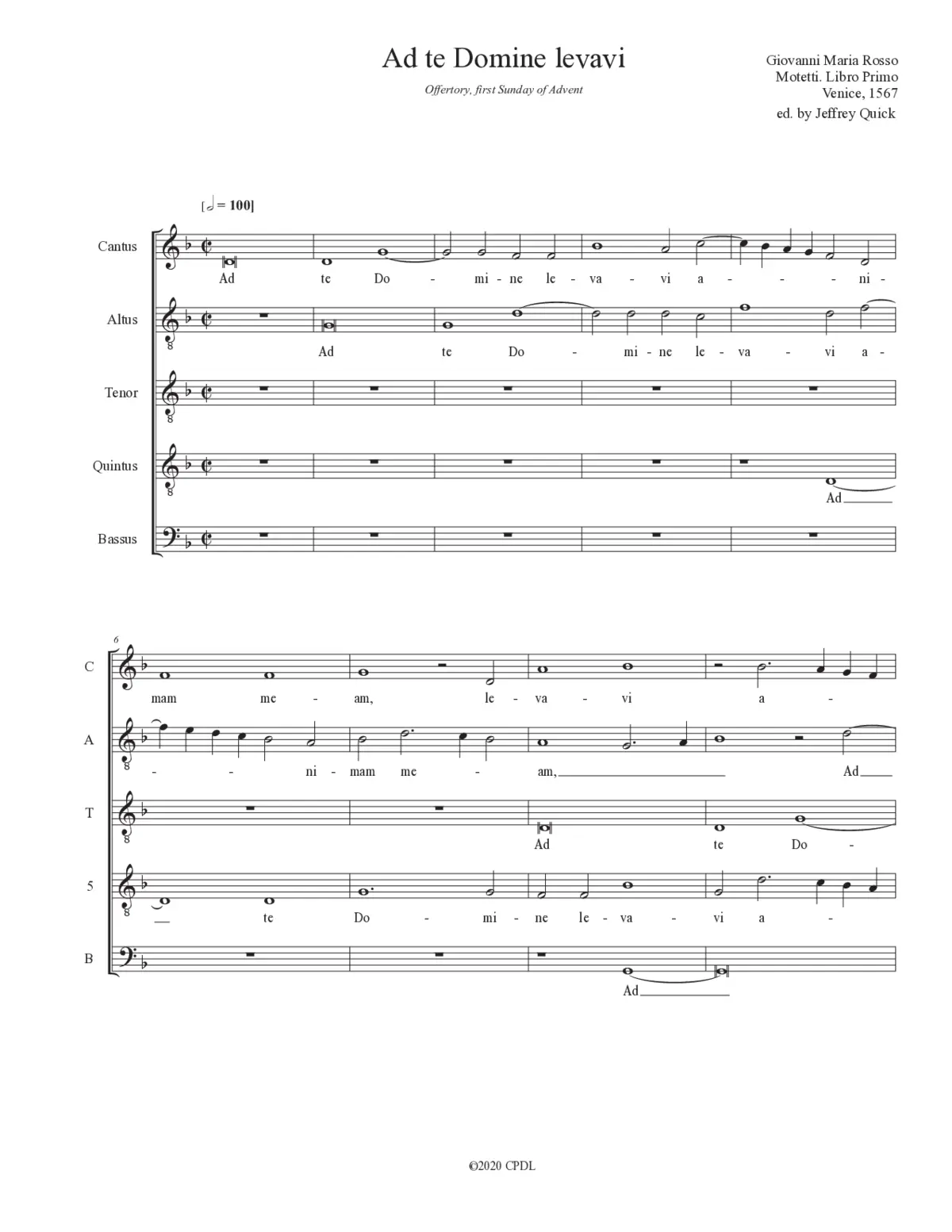 Ad te Domine levavi - Page 1