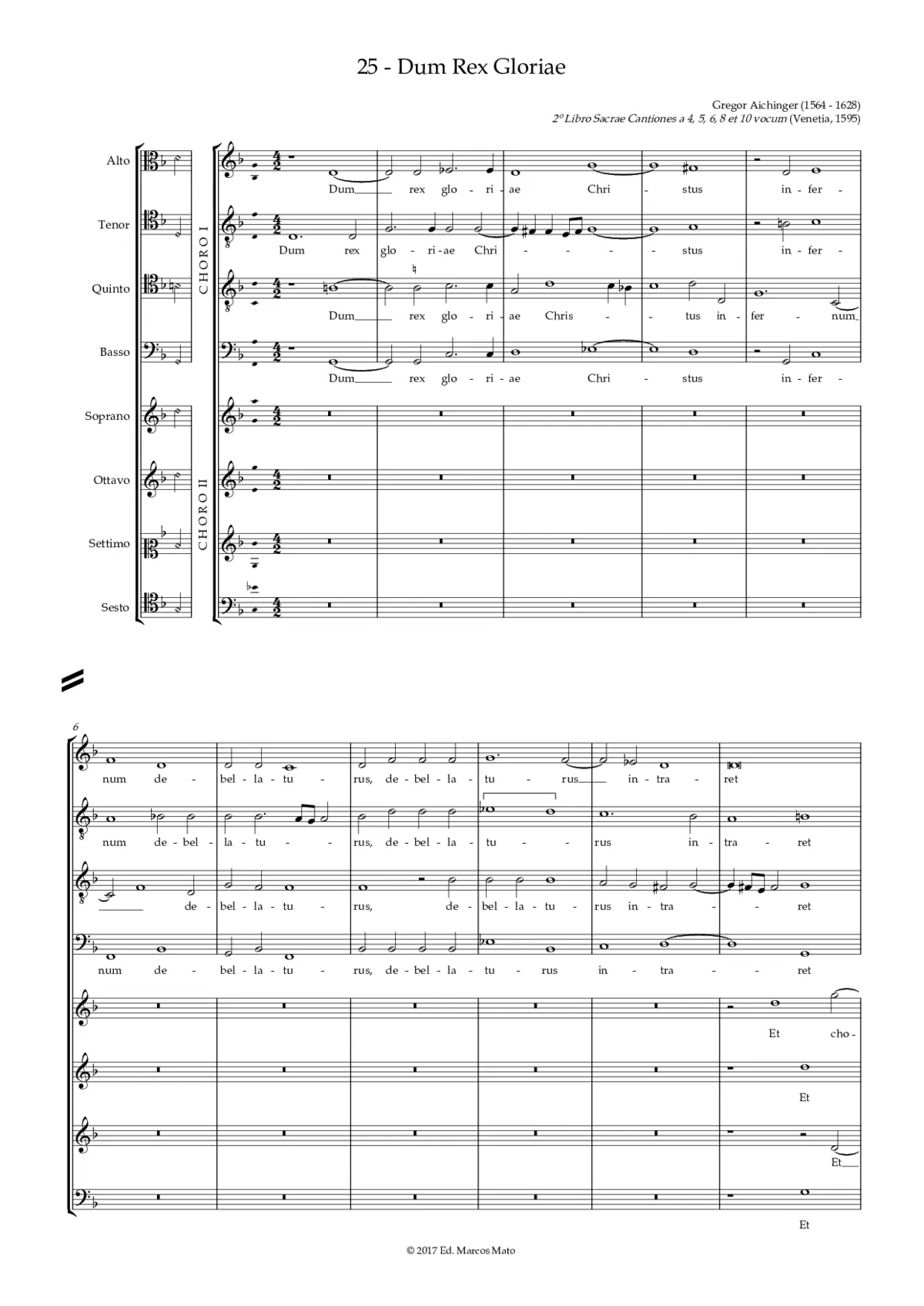 Dum Rex gloriae a 8 - Page 1