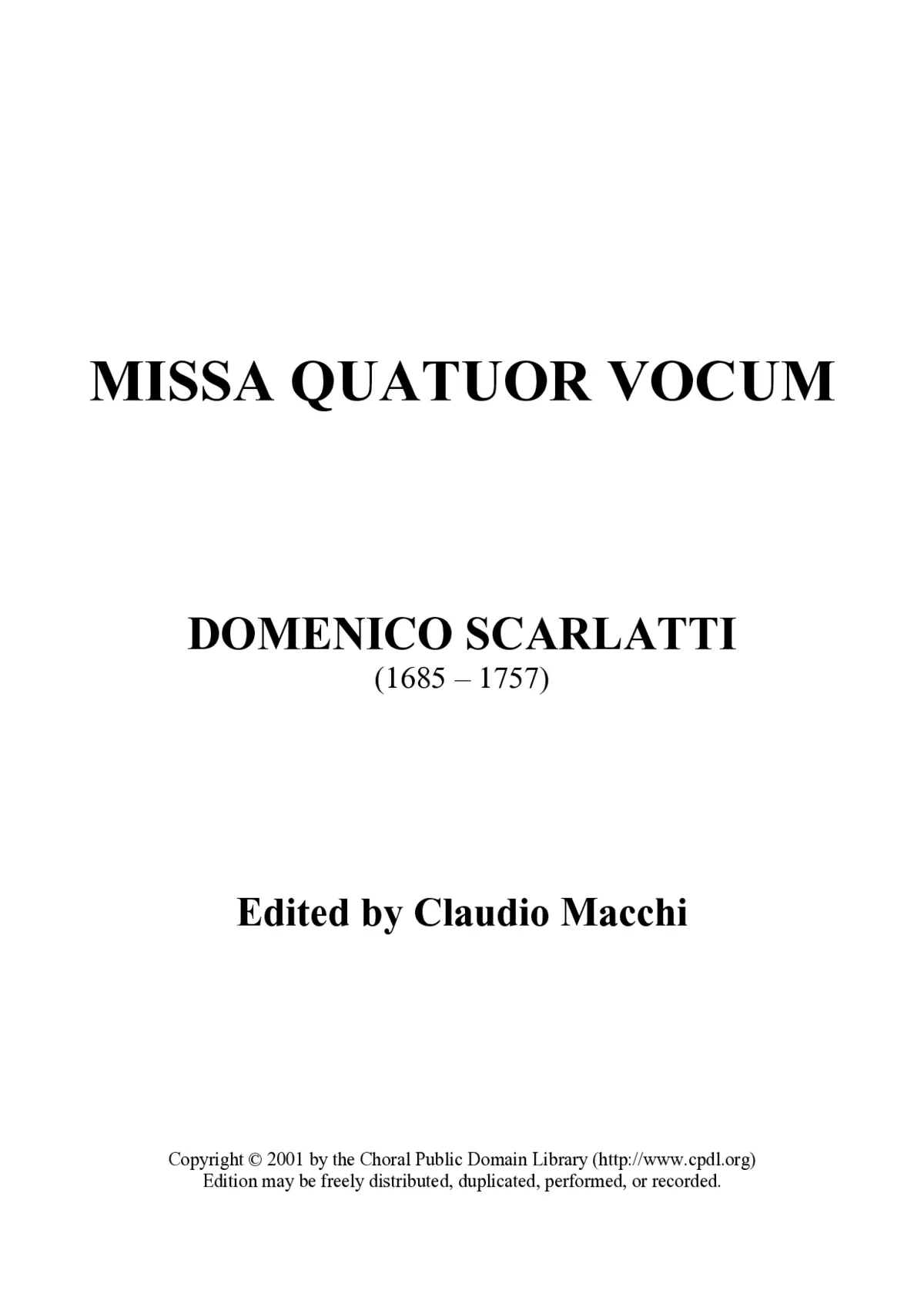Missa Quatuor Vocum - Page 1