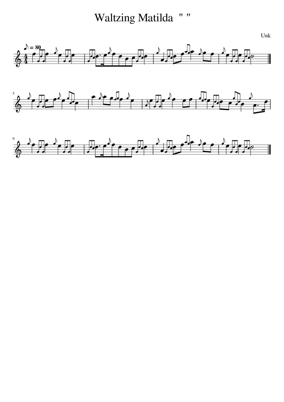 Waltzing Matilda - Page 1
