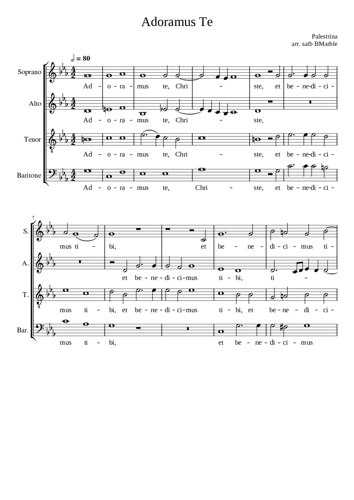 Adoramus te Christe (pari voci) one of 2 authentic settings. - Page 1