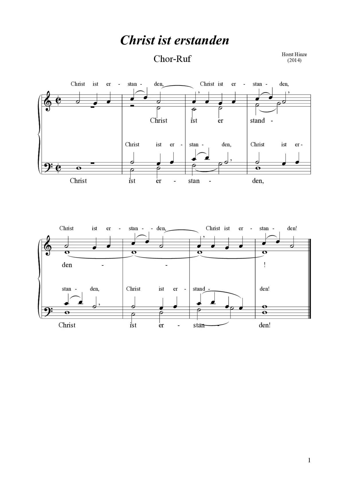 Christ ist erstanden - Chor-Ruf - Page 1