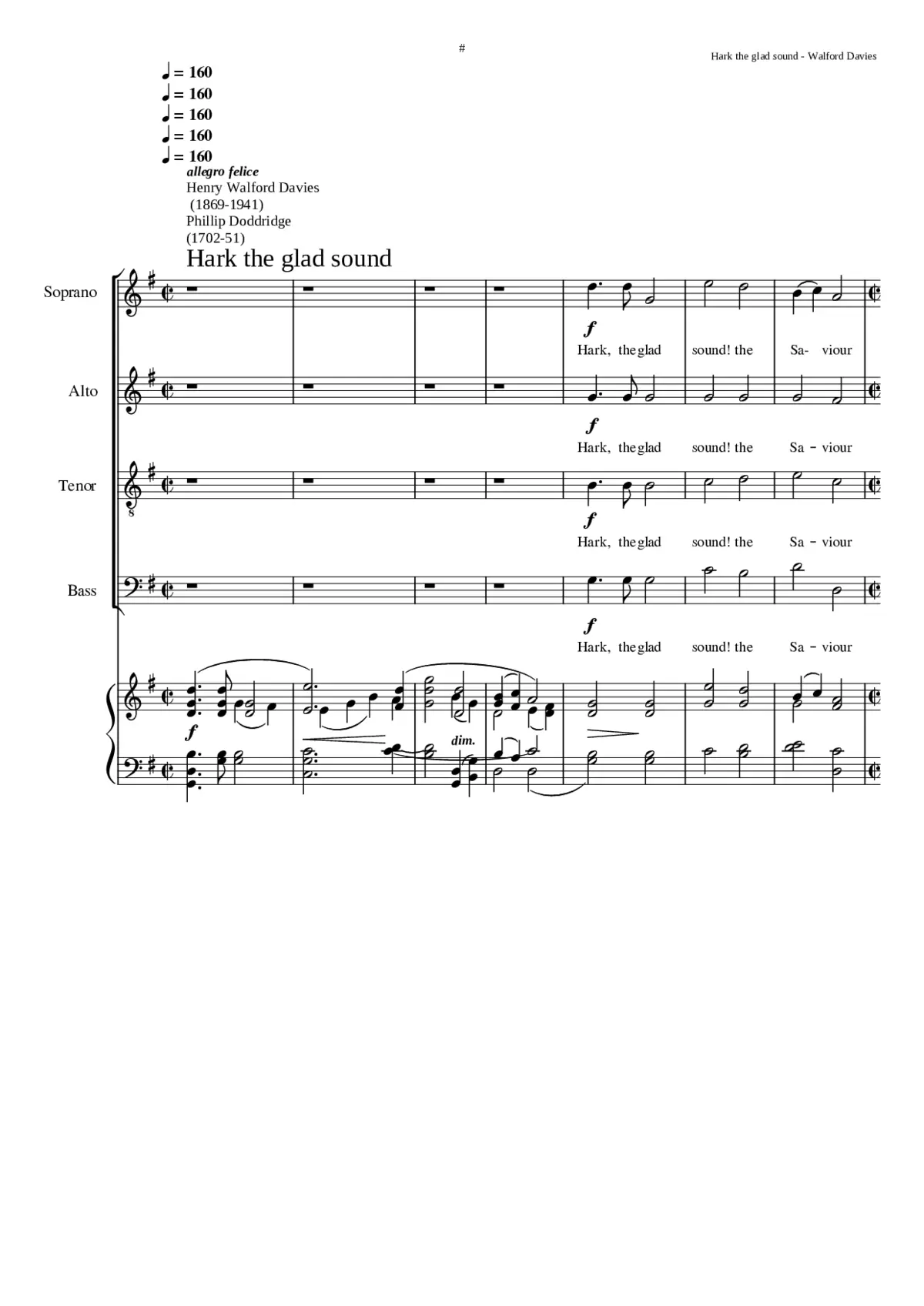 Hark the glad sound - Page 1