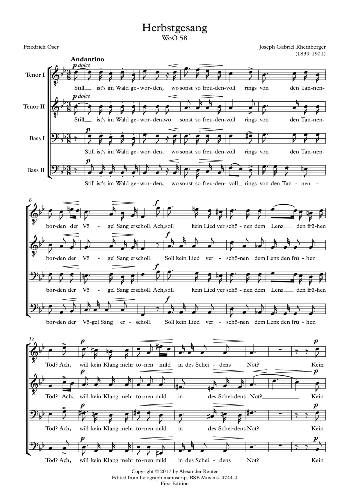 Herbstgesang, WoO 58 - Page 1