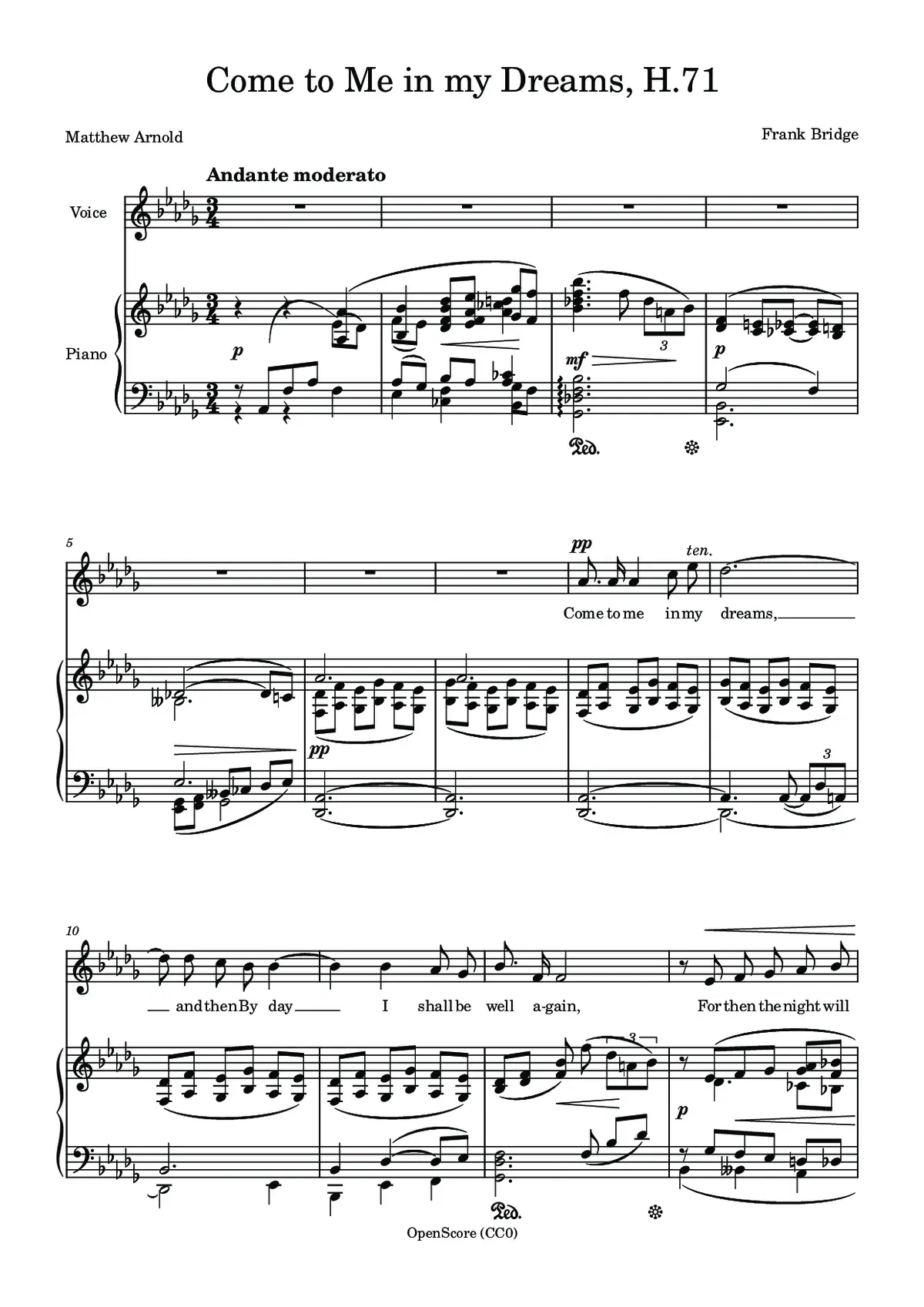 Come to Me in my Dreams, H.71 - Page 1