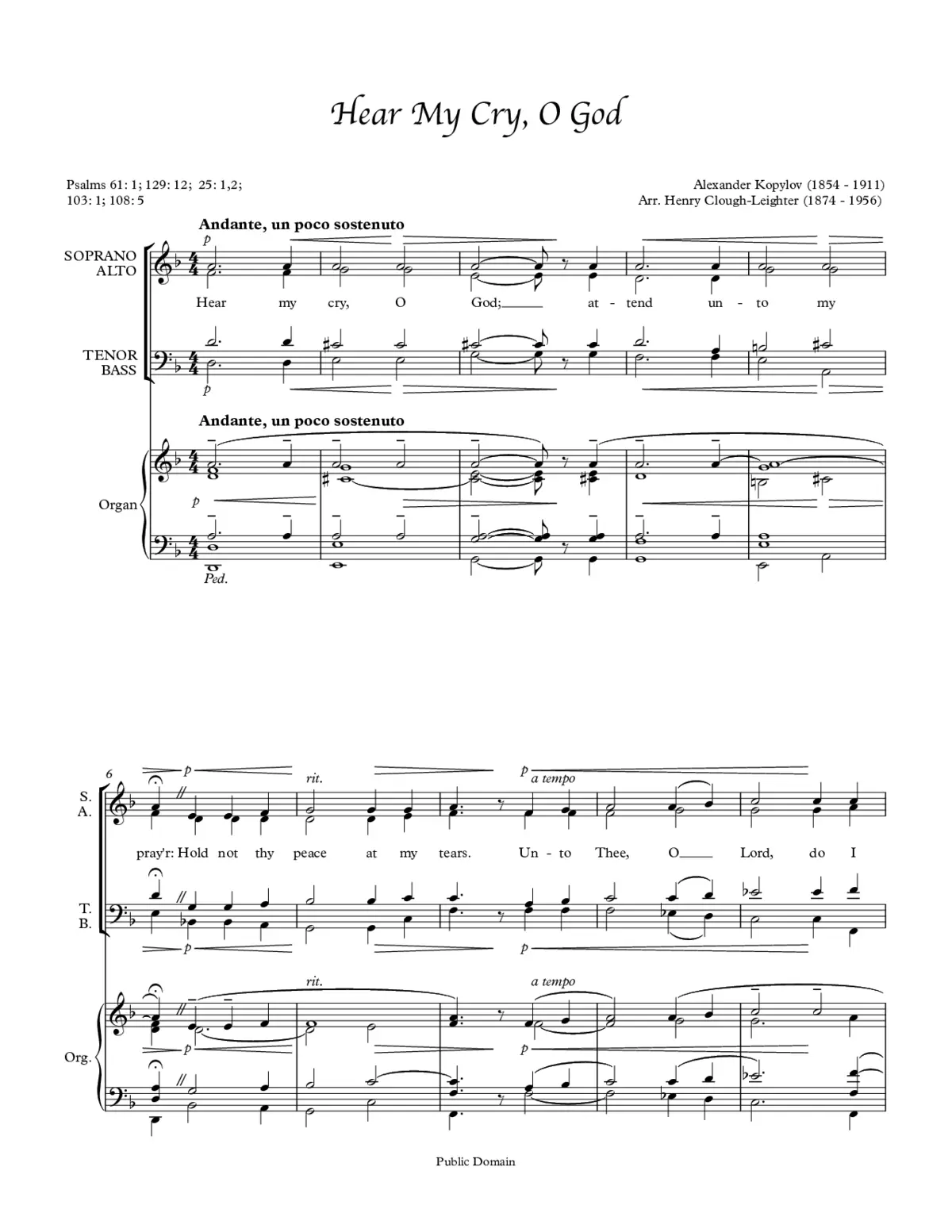 Hear my Cry, O Lord - Page 1