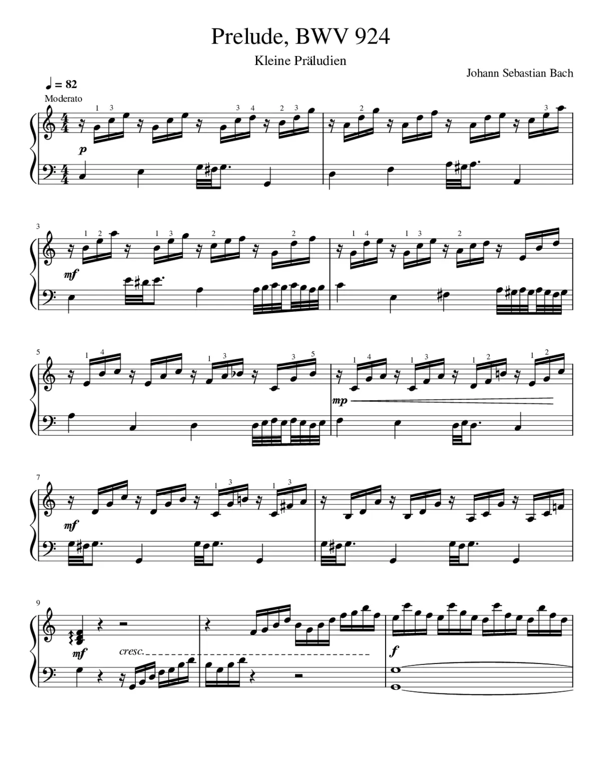 9 Kleine Präludien BWV 924-932 - Page 1