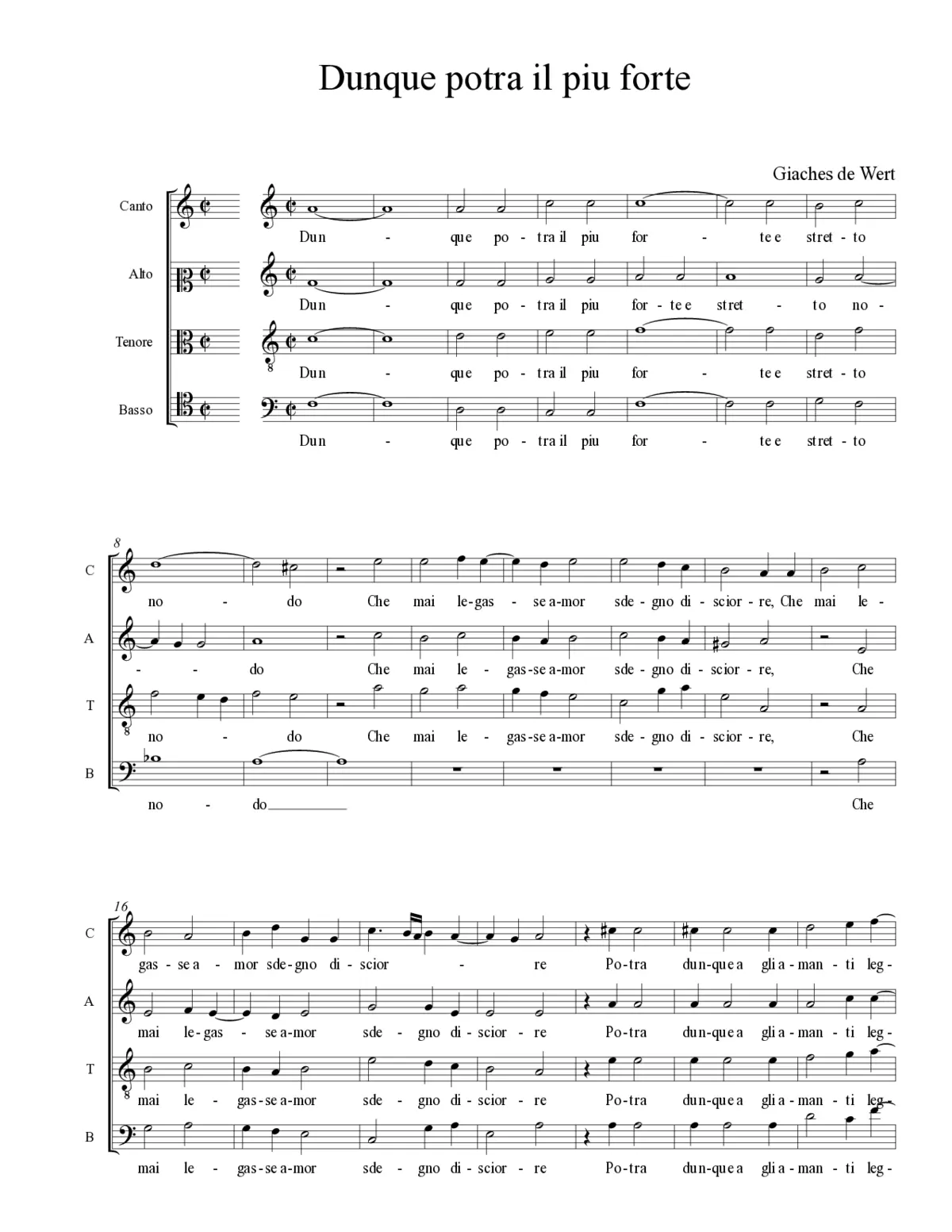 Dunque potra il piu forte - Page 1
