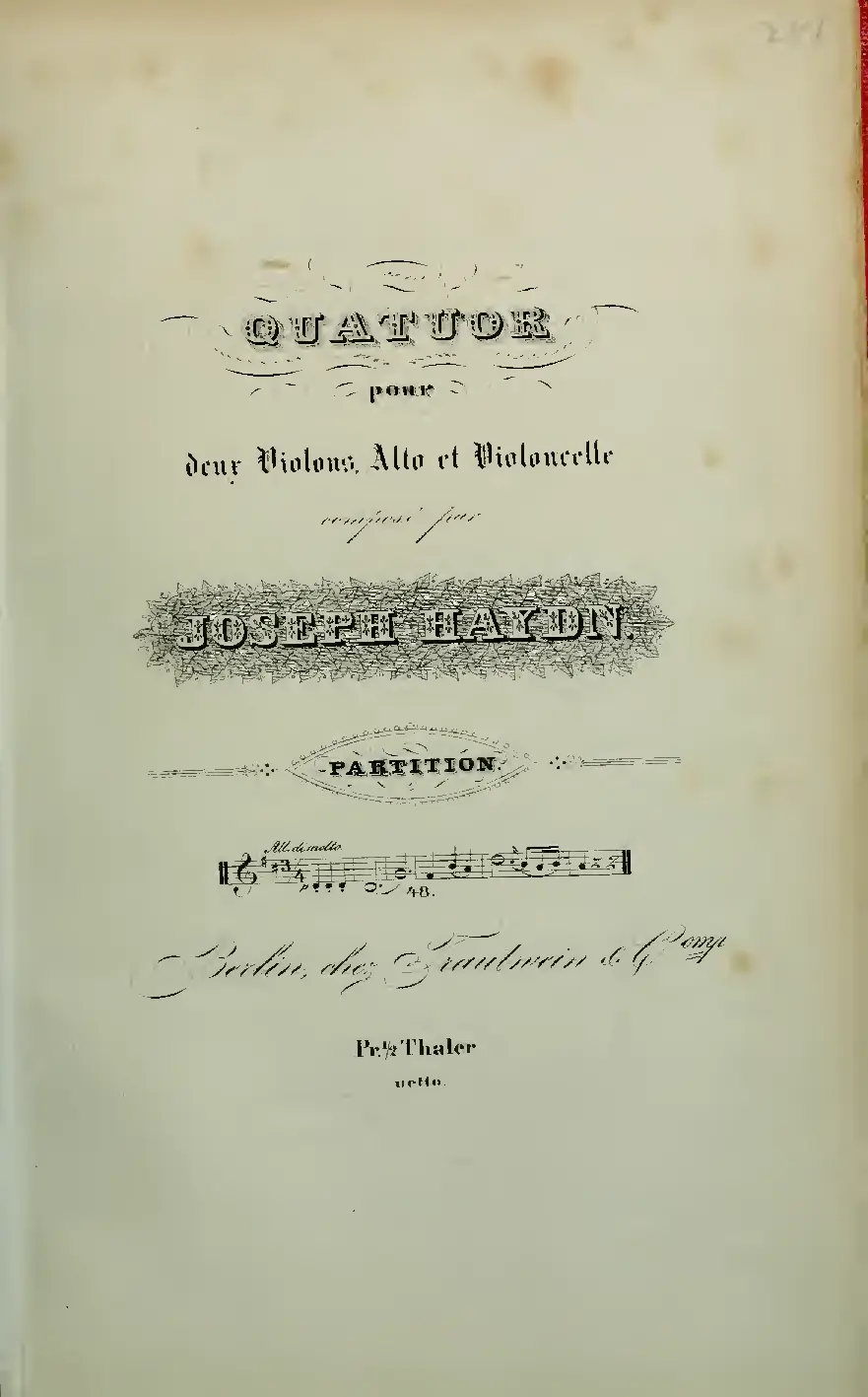 String Quartet in D major - Page 1