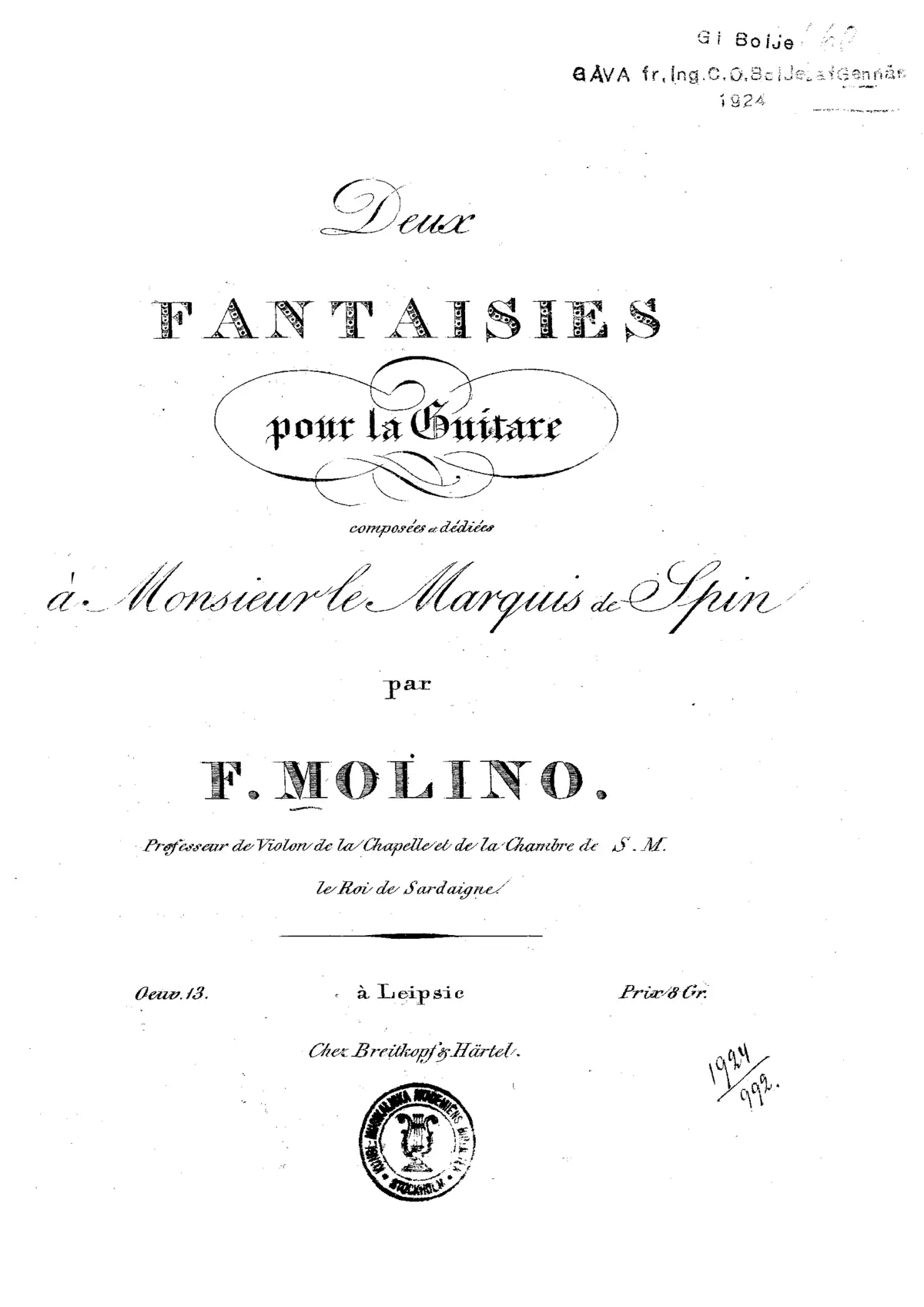 Deux Fantaisies - Page 1