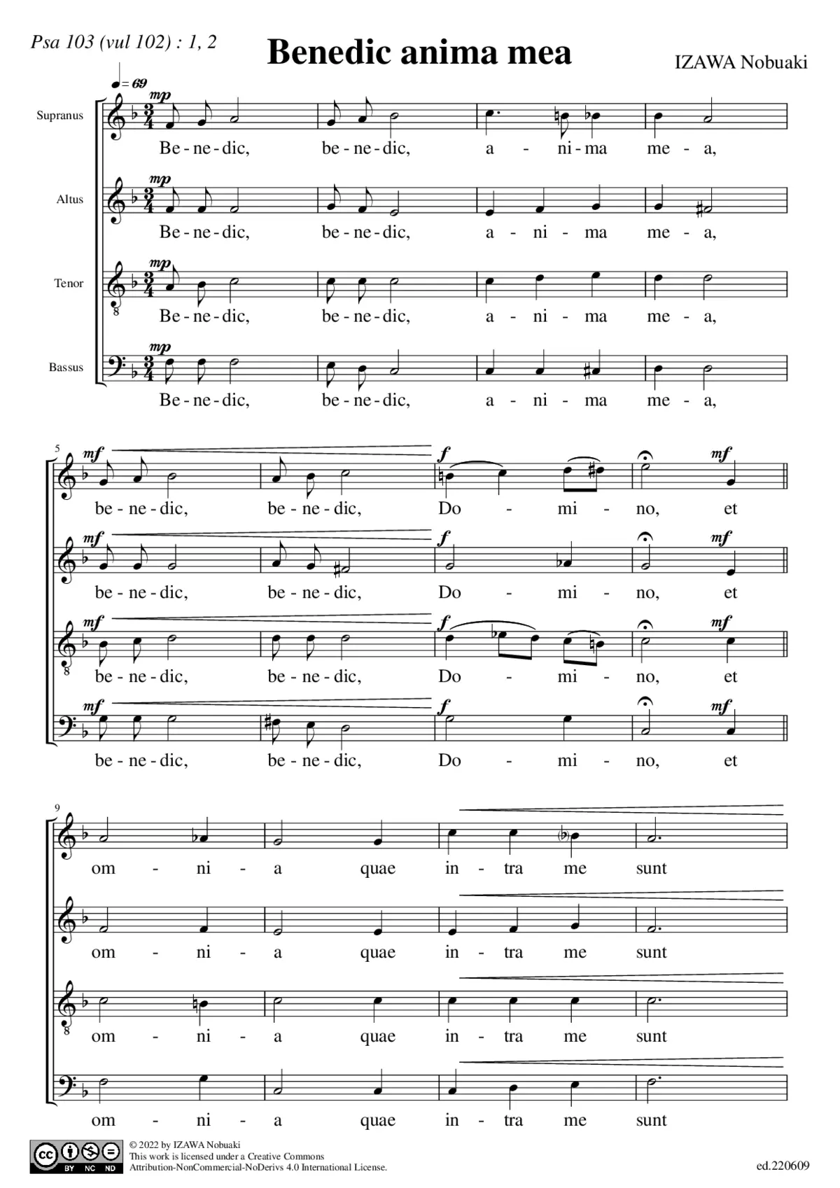 Benedic anima mea - Page 1