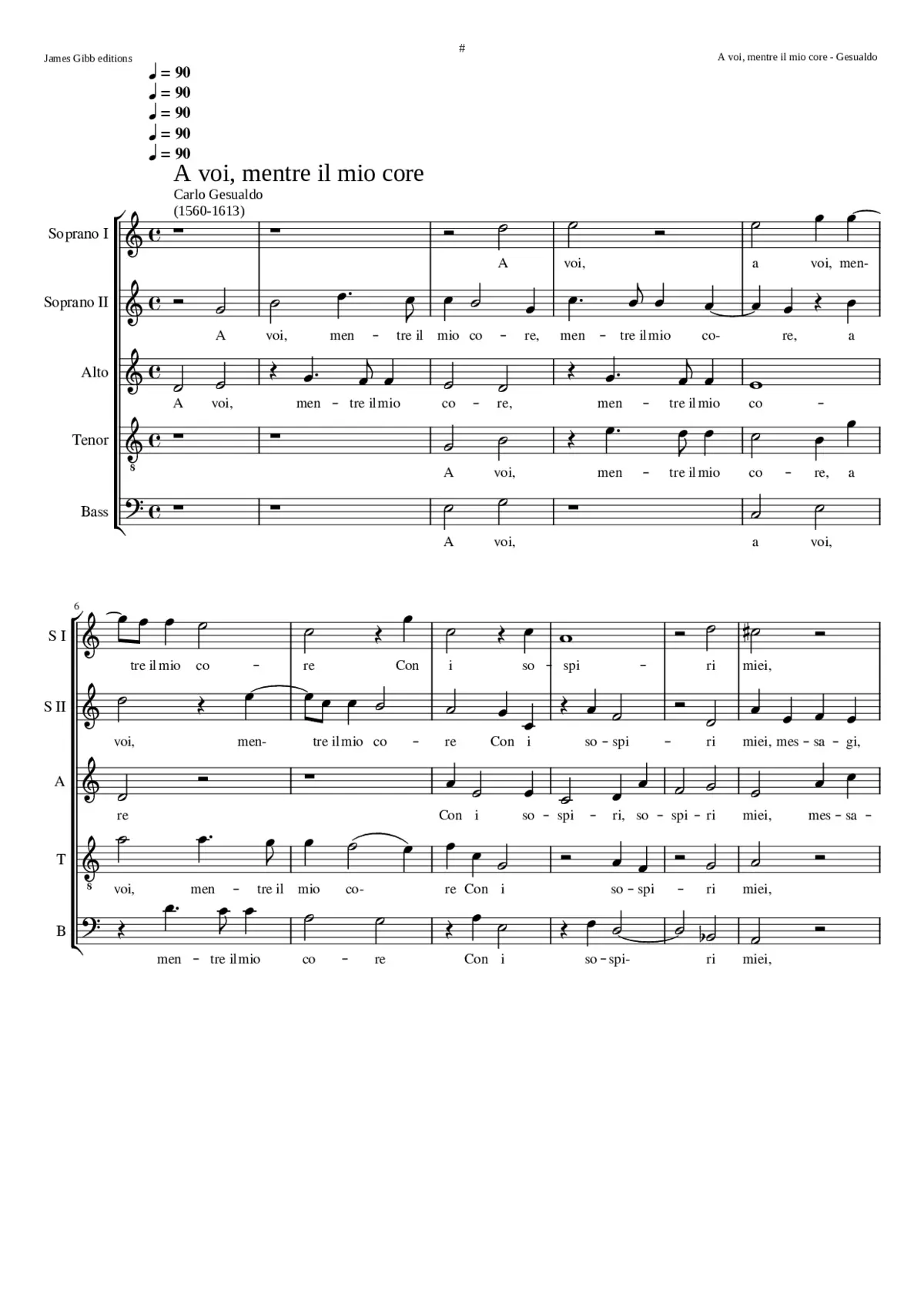 A voi mentre il mio core - Page 1