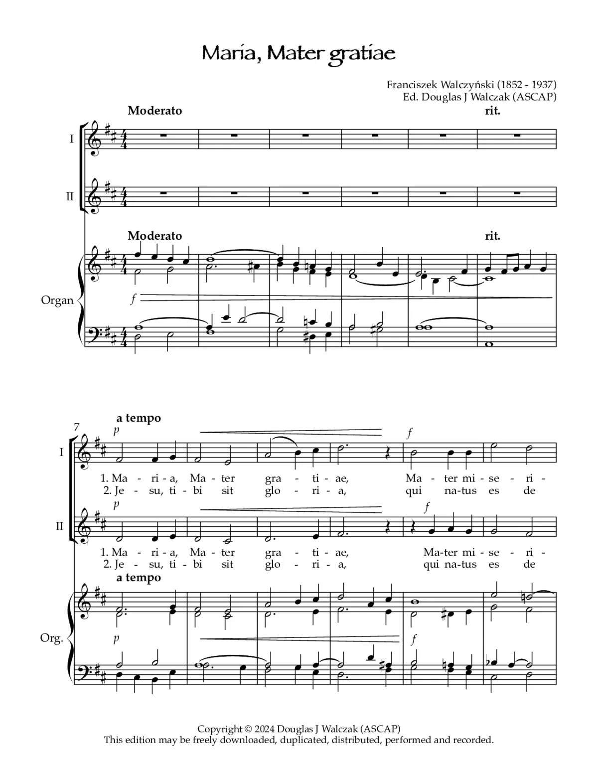 Maria, mater gratiae in D - Page 1