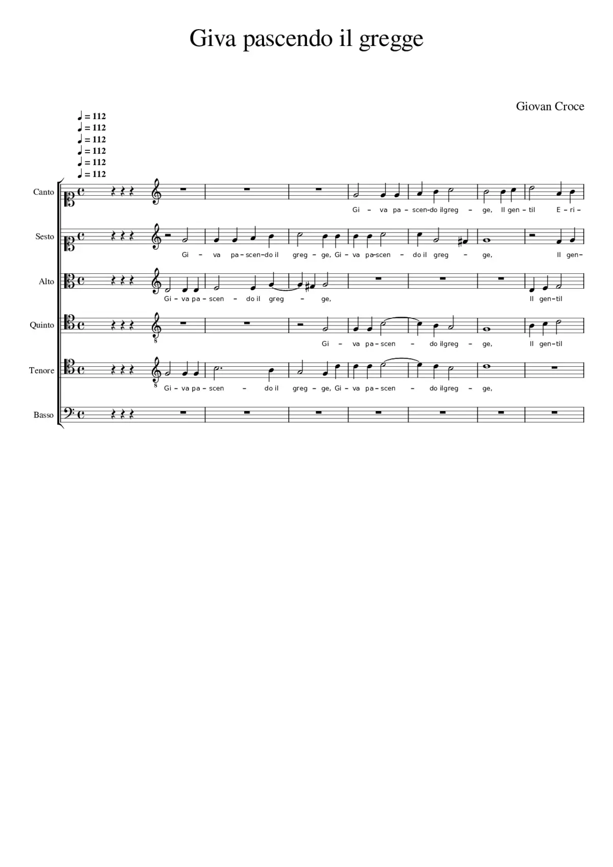 Giva pascendo il gregge - Page 1