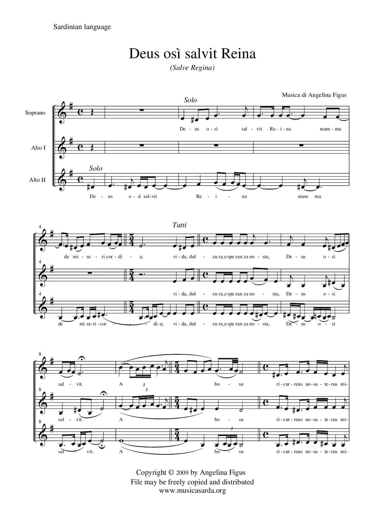 Deus osì salvit Reina - Page 1