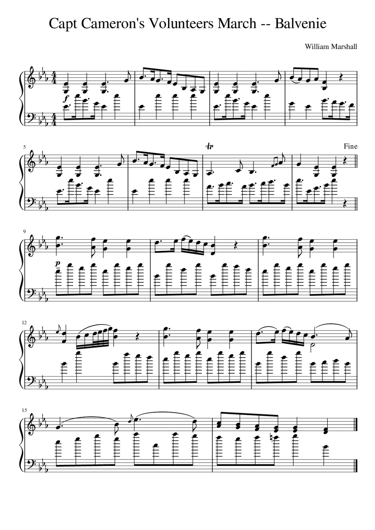 Capt Cameron's Volunteers March -- Balvenie - Page 1