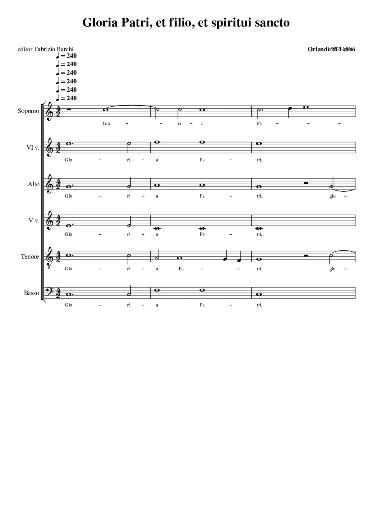 Gloria Patri et Flilio et Spiritui sancto - Page 1