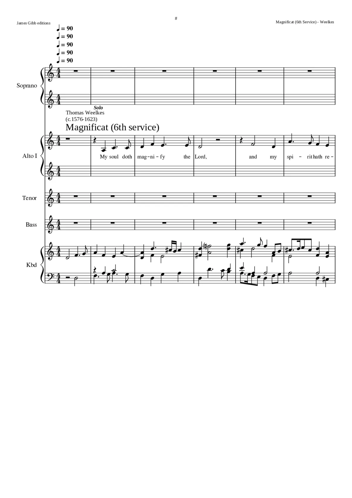 Sixth Evening Service in D - Page 1