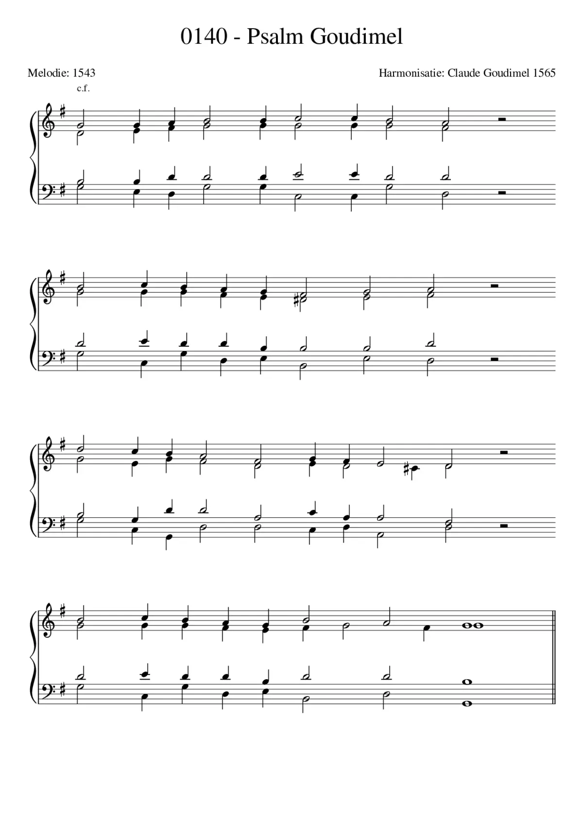 Goudimel Psalms 140 - Page 1