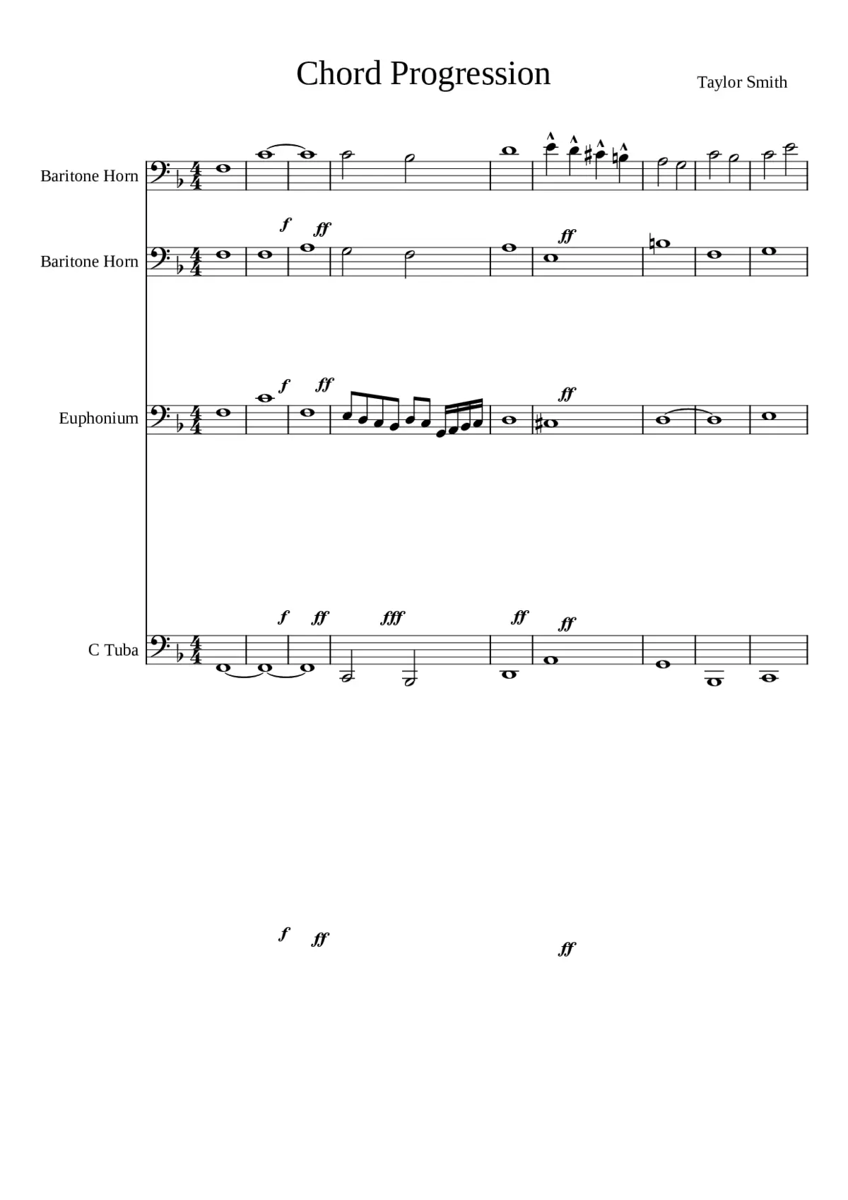 Low Brass Chord Progression - Page 1