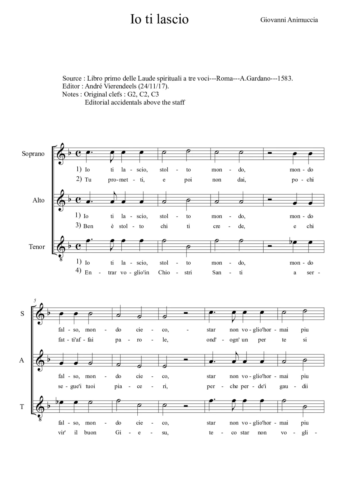 Io ti lascio stolto mondo - Page 1