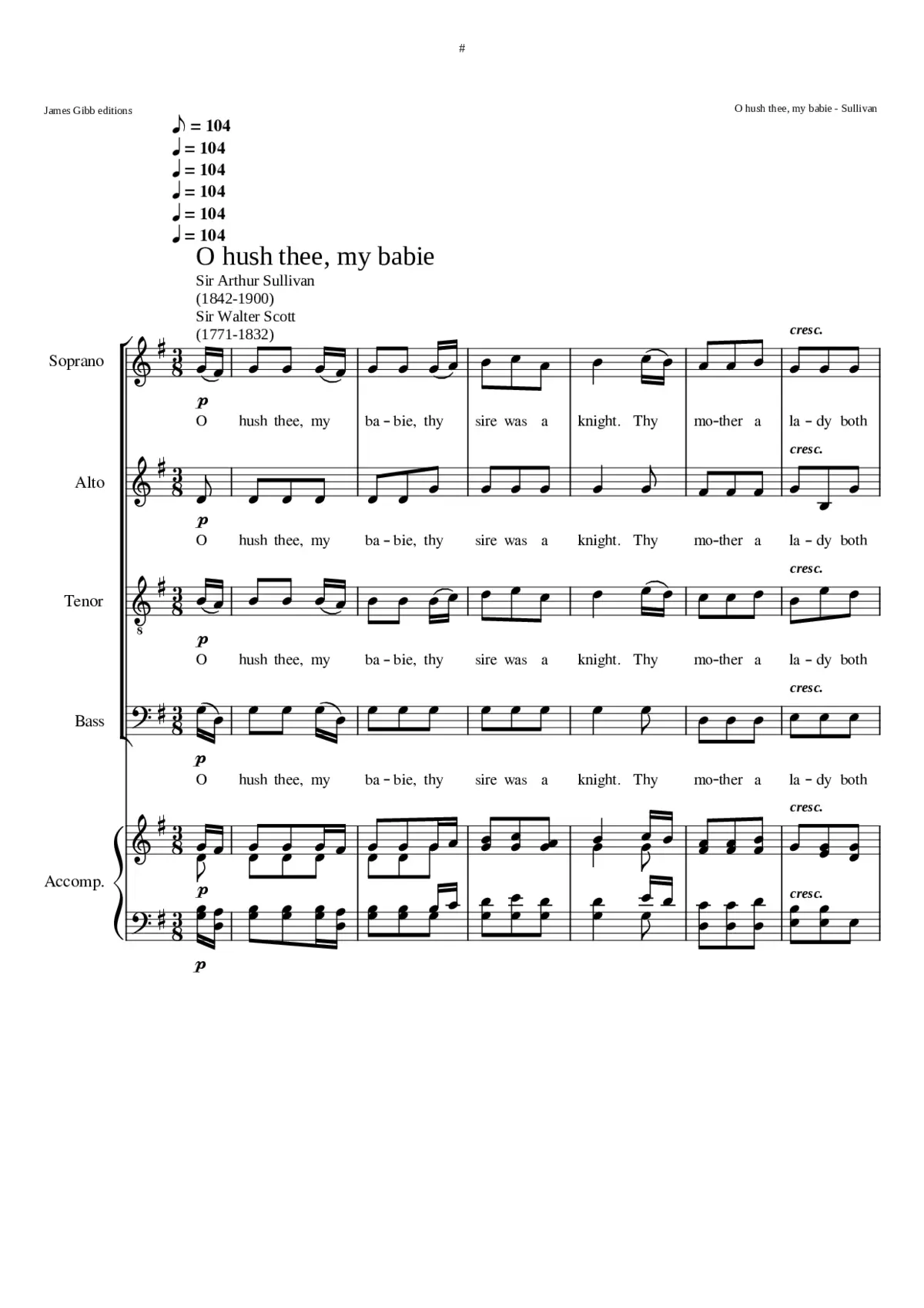 O Hush Thee My Babie - Page 1