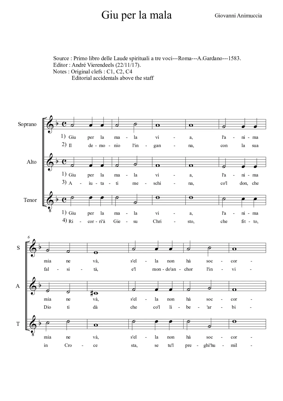 Giu per la mala via - Page 1
