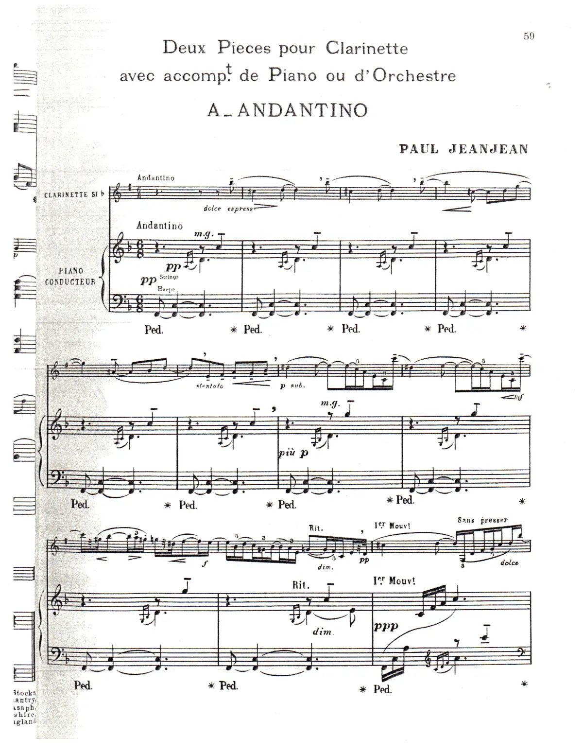 Deux pieces pour clarinette - Page 1