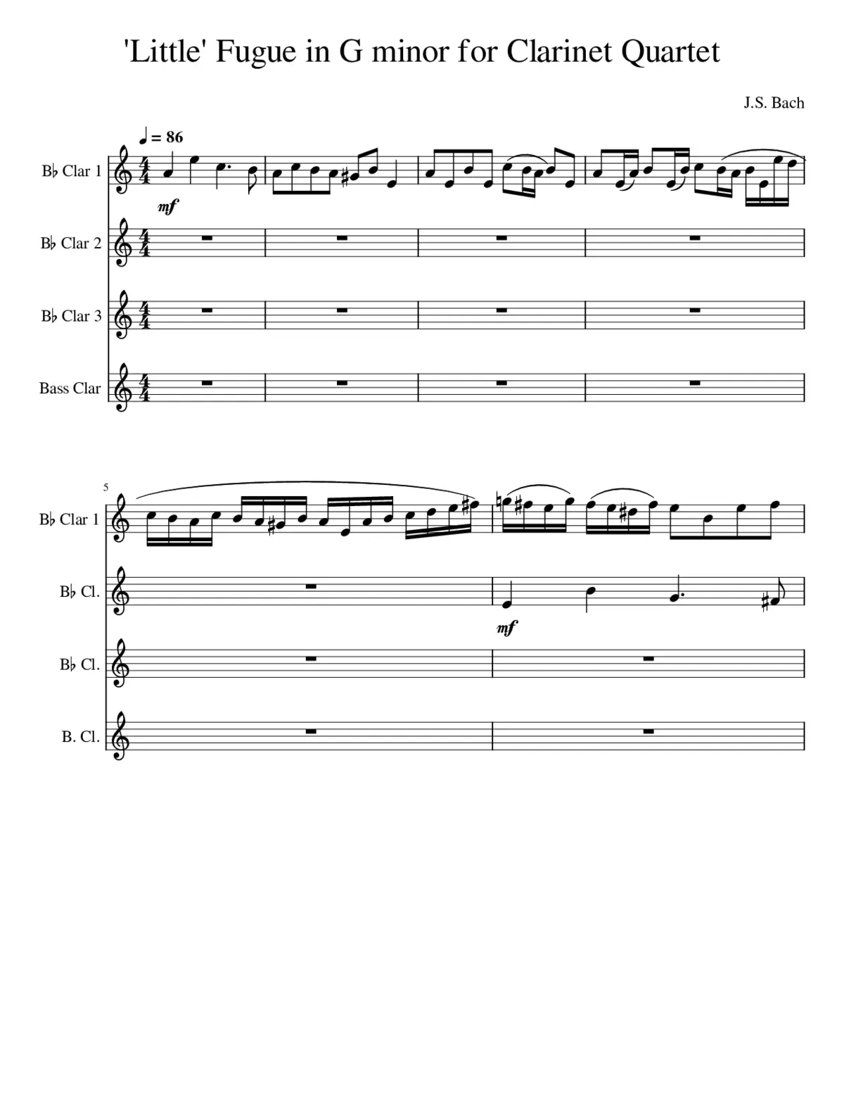 Fugue in G minor BWV 578 - Page 1