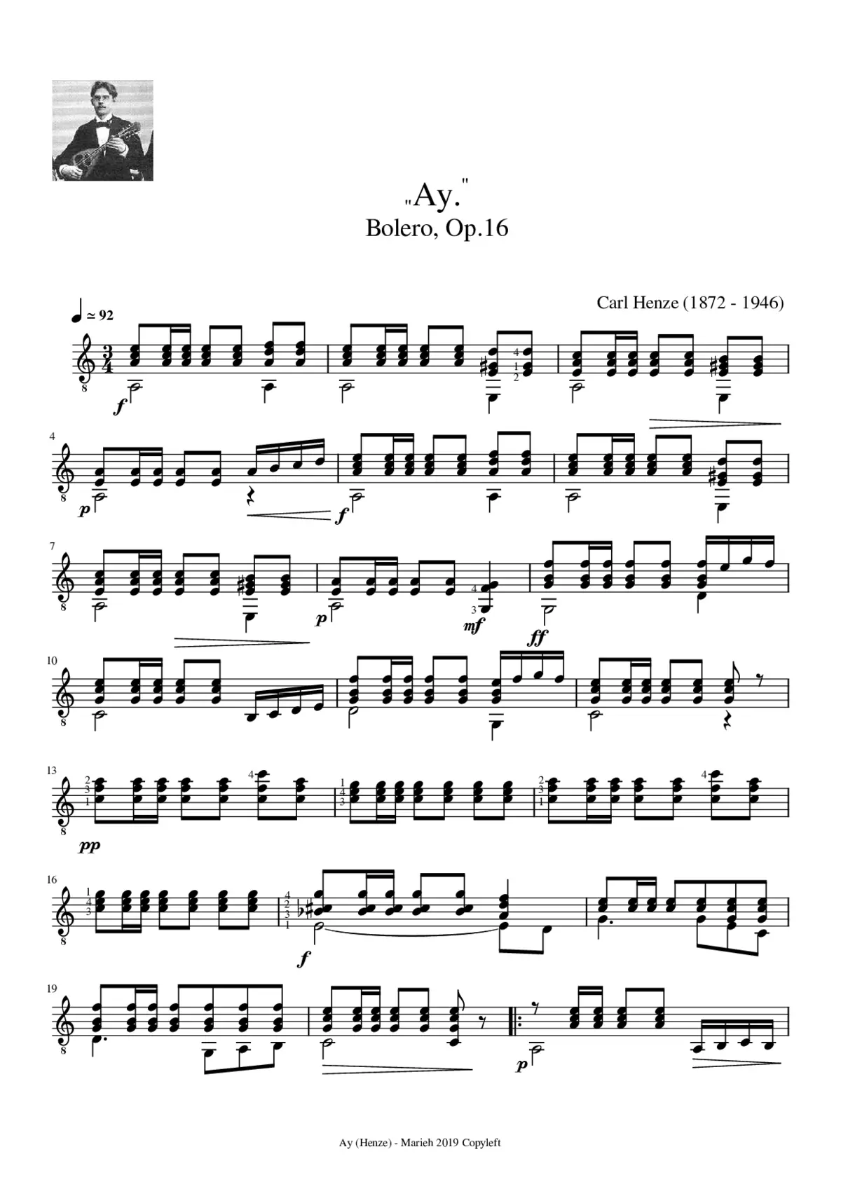 Ay (Bolero) Op.16 - Page 1