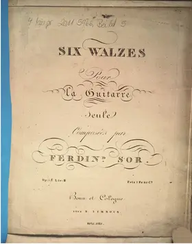 Six Valtzes pour guitare seule 2e livre