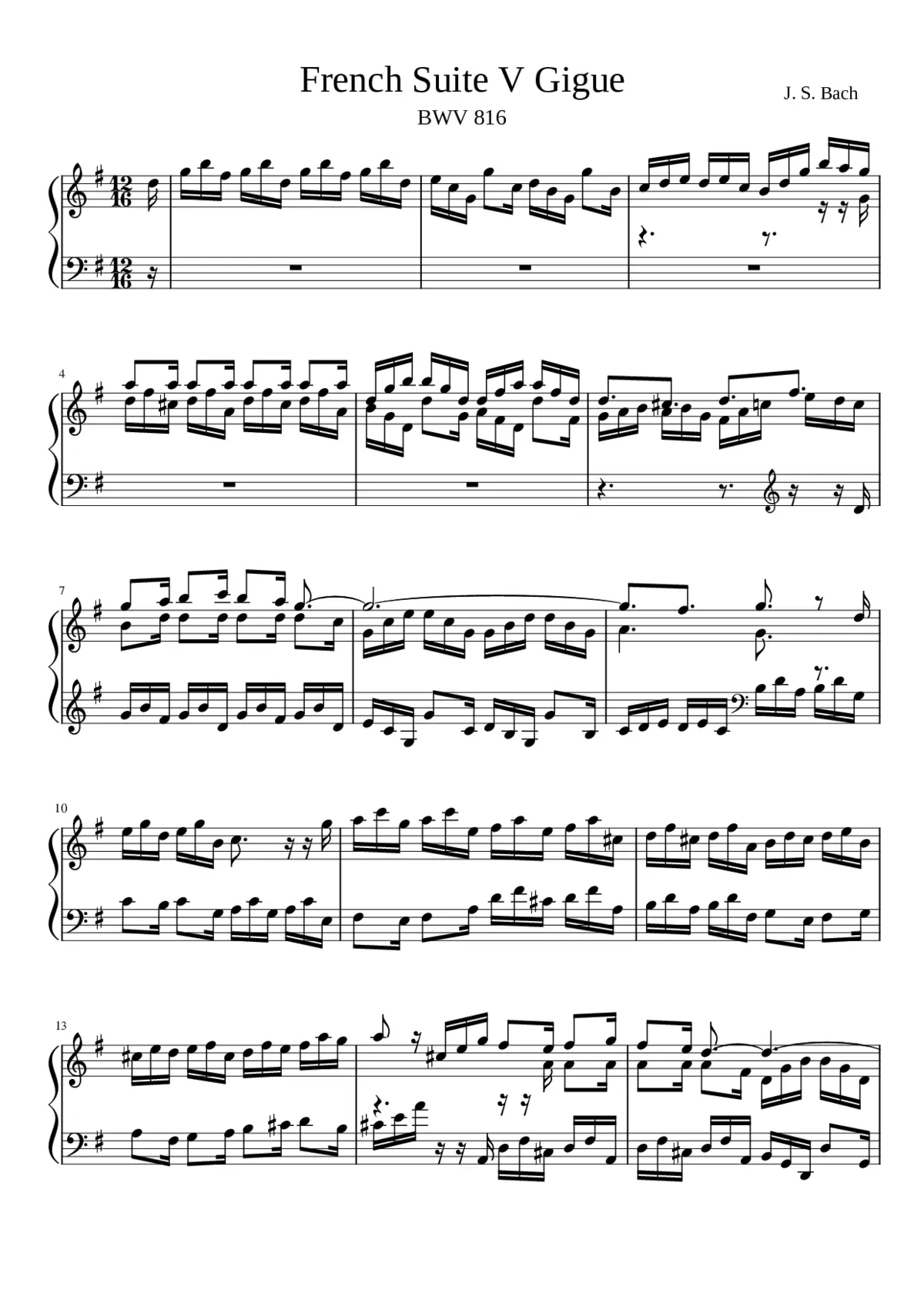 French Suite No.5 in G major BWV 816 - Page 1