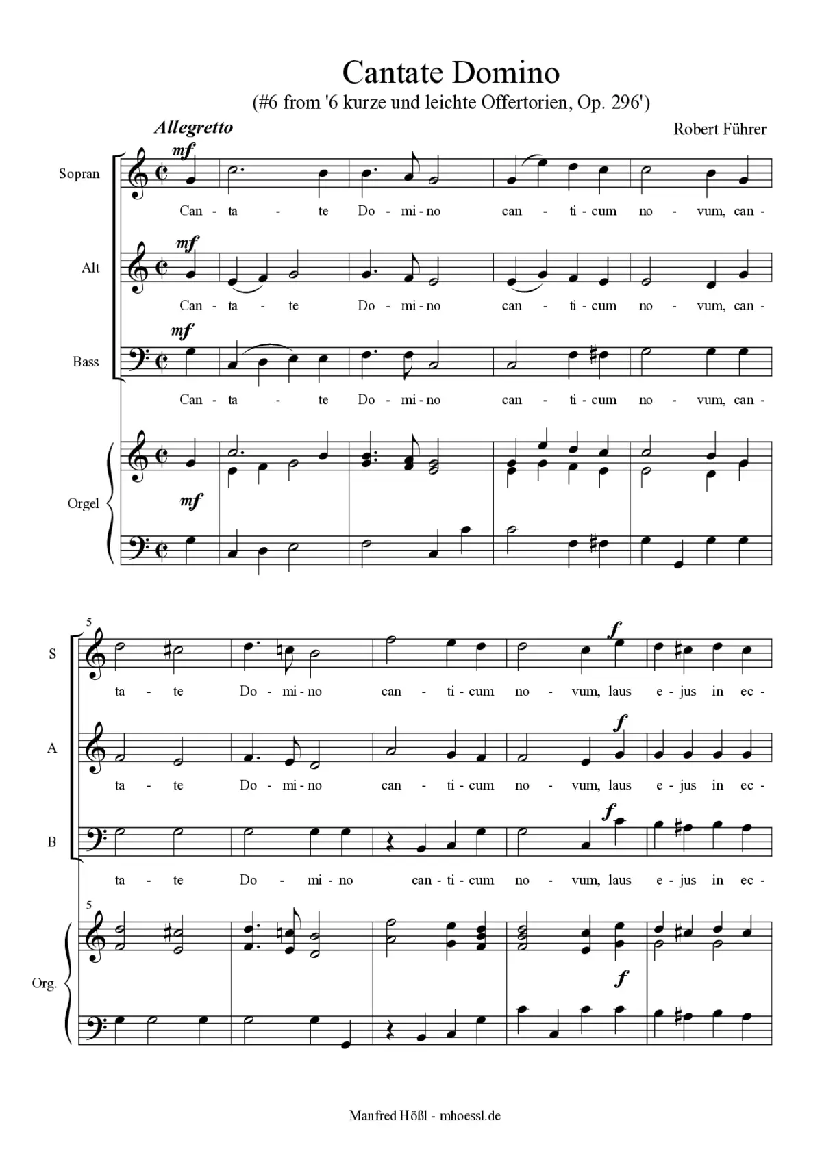 Cantate Domino, Op. 296, No. 6 - Page 1