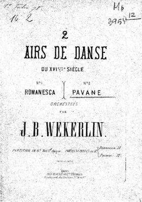 2 Airs de danse du XVIme. siècle