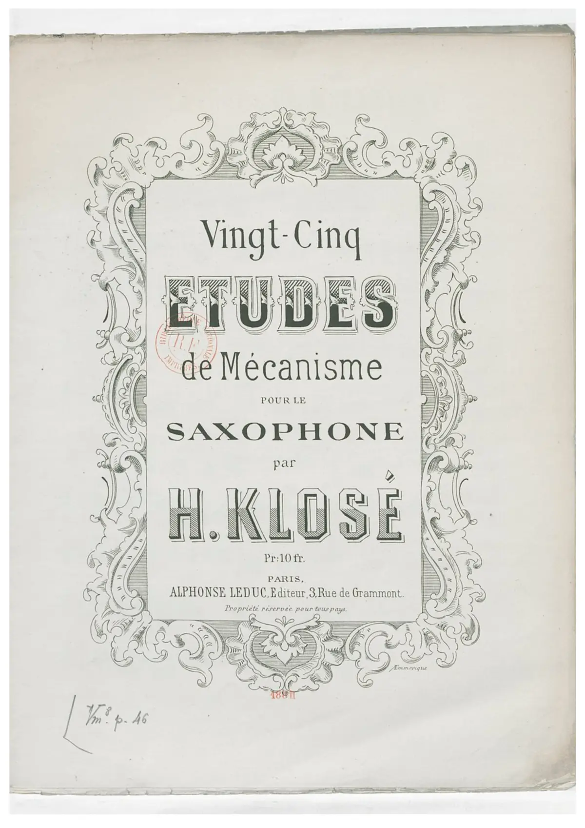 25 Études de mécanisme pour le Saxophone - Page 1