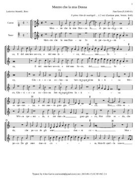 Mentre che la mia Donna