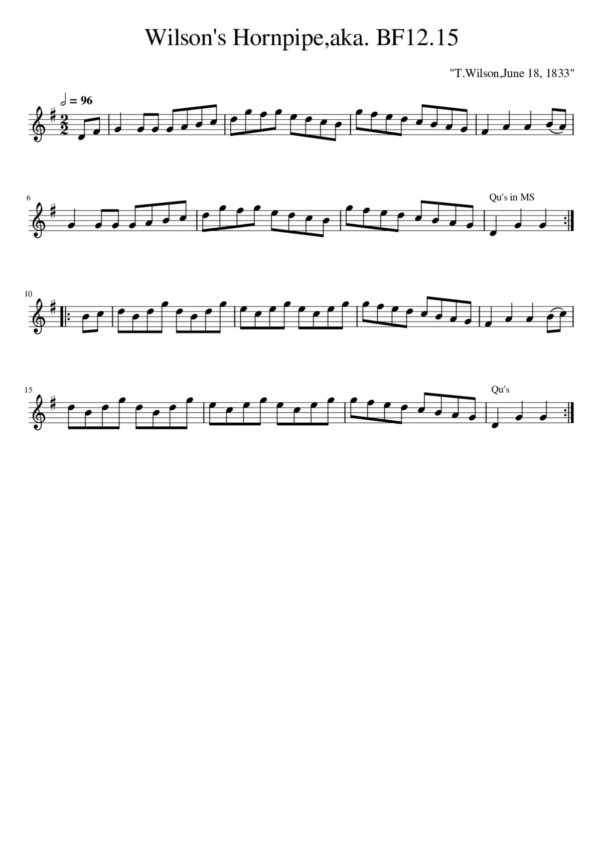 Wilson's Hornpipeaka. BF12.15 - Page 1