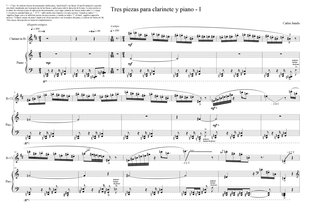Tres piezas para clarinete y piano - Page 1